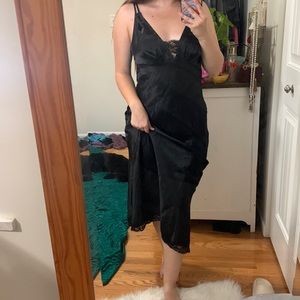 Midi black slip dress